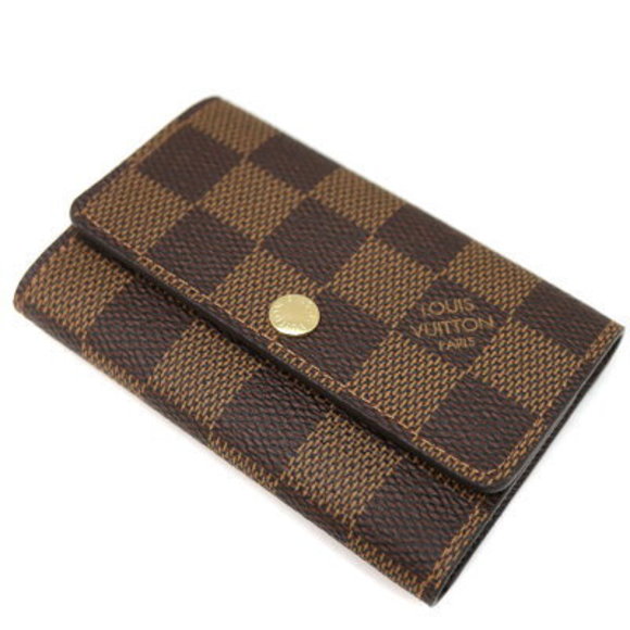 Louis Vuitton Multicle Key Case Damier Canvas Ebene Leather Brown - Picture 1 of 6